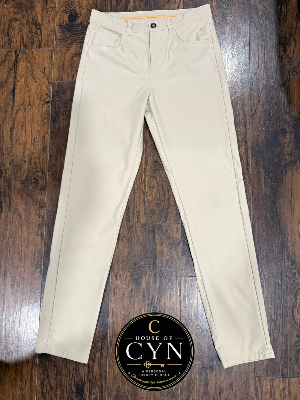 Psycho Bunny Boys 14-16 L Khaki Performance 5-Pocket Pants, Worn Once